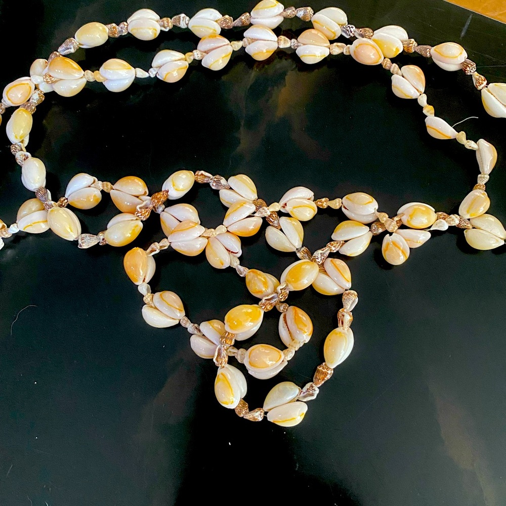 Cowries shells long necklace beach themed wedding necklace